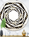Gold and Black Art Deco Pattern - Modern Round or Oval Wall Mirror - Whirl