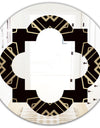 Gold and Black Art Deco Pattern - Modern Round or Oval Wall Mirror - Quatrefoil