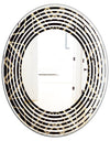 Gold and Black Art Deco Pattern - Modern Round or Oval Wall Mirror - Wave