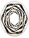 Gold and Black Art Deco Pattern - Modern Round or Oval Wall Mirror - Whirl