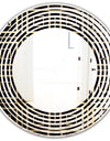 Golden Luxury Metallic Geometrics XII - Modern Round or Oval Wall Mirror - Wave