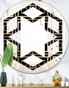 Golden Luxury Metallic Geometrics XII - Modern Round or Oval Wall Mirror - Hexagon Star