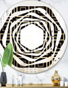 Golden Luxury Metallic Geometrics XII - Modern Round or Oval Wall Mirror - Whirl