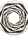 Golden Luxury Metallic Geometrics XII - Modern Round or Oval Wall Mirror - Whirl