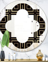 Golden Luxury Metallic Geometrics XII - Modern Round or Oval Wall Mirror - Quatrefoil