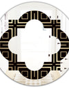 Golden Luxury Metallic Geometrics XII - Modern Round or Oval Wall Mirror - Quatrefoil