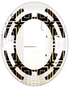 Golden Luxury Metallic Geometrics XII - Modern Round or Oval Wall Mirror - Space