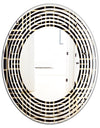 Golden Luxury Metallic Geometrics XII - Modern Round or Oval Wall Mirror - Wave