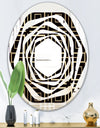 Golden Luxury Metallic Geometrics XII - Modern Round or Oval Wall Mirror - Whirl