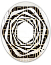 Golden Luxury Metallic Geometrics XII - Modern Round or Oval Wall Mirror - Whirl