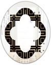 Golden Luxury Metallic Geometrics XII - Modern Round or Oval Wall Mirror - Quatrefoil