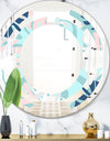 Retro Floral Pattern II - Modern Round or Oval Wall Mirror - Space