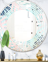 Retro Floral Pattern II - Modern Round or Oval Wall Mirror - Wave