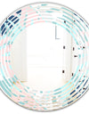 Retro Floral Pattern II - Modern Round or Oval Wall Mirror - Wave