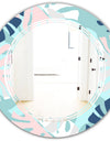 Retro Floral Pattern II - Modern Round or Oval Wall Mirror - Triple C