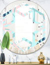 Retro Floral Pattern II - Modern Round or Oval Wall Mirror - Hexagon Star