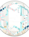 Retro Floral Pattern II - Modern Round or Oval Wall Mirror - Hexagon Star