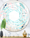 Retro Floral Pattern II - Modern Round or Oval Wall Mirror - Whirl