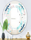 Retro Floral Pattern II - Modern Round or Oval Wall Mirror - Space