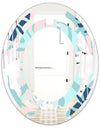 Retro Floral Pattern II - Modern Round or Oval Wall Mirror - Space