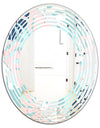 Retro Floral Pattern II - Modern Round or Oval Wall Mirror - Wave