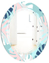 Retro Floral Pattern II - Modern Round or Oval Wall Mirror - Triple C