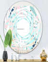 Retro Floral Pattern II - Modern Round or Oval Wall Mirror - Whirl