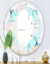 Retro Floral Pattern II - Modern Round or Oval Wall Mirror - Quatrefoil