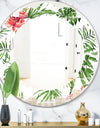 Tropical Botanicals and Flowers II - Modern Round or Oval Wall Mirror - Leaves