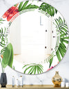 Tropical Botanicals and Flowers II - Modern Round or Oval Wall Mirror - Triple C
