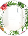 Tropical Botanicals and Flowers II - Modern Round or Oval Wall Mirror - Triple C