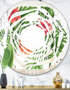 Tropical Botanicals and Flowers II - Modern Round or Oval Wall Mirror - Whirl