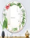 Tropical Botanicals and Flowers II - Modern Round or Oval Wall Mirror - Leaves