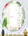 Tropical Botanicals and Flowers II - Modern Round or Oval Wall Mirror - Triple C