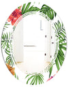 Tropical Botanicals and Flowers II - Modern Round or Oval Wall Mirror - Triple C
