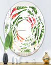Tropical Botanicals and Flowers II - Modern Round or Oval Wall Mirror - Whirl