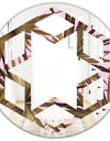 Tropical Leaves On Pink - Modern Round or Oval Wall Mirror - Hexagon Star