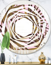Tropical Leaves On Pink - Modern Round or Oval Wall Mirror - Whirl