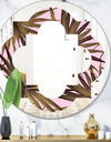 Tropical Leaves On Pink - Modern Round or Oval Wall Mirror - Quatrefoil