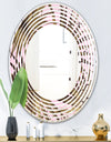 Tropical Leaves On Pink - Modern Round or Oval Wall Mirror - Wave