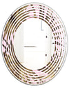 Tropical Leaves On Pink - Modern Round or Oval Wall Mirror - Wave