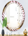 Tropical Leaves On Pink - Modern Round or Oval Wall Mirror - Triple C