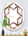 Tropical Leaves On Pink - Modern Round or Oval Wall Mirror - Hexagon Star