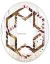 Tropical Leaves On Pink - Modern Round or Oval Wall Mirror - Hexagon Star