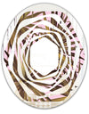 Tropical Leaves On Pink - Modern Round or Oval Wall Mirror - Whirl