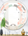 Retro Pastel Circular Pattern II - Modern Round or Oval Wall Mirror - Space