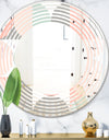 Retro Pastel Circular Pattern II - Modern Round or Oval Wall Mirror - Wave