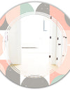 Retro Pastel Circular Pattern II - Modern Round or Oval Wall Mirror - Triple C