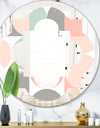 Retro Pastel Circular Pattern II - Modern Round or Oval Wall Mirror - Quatrefoil