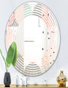 Retro Pastel Circular Pattern II - Modern Round or Oval Wall Mirror - Wave